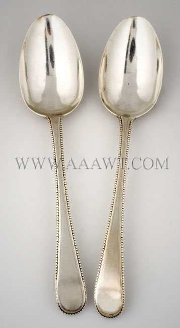 Pair of Hester Bateman Silver Tablespoons
Circa 1783, entire view